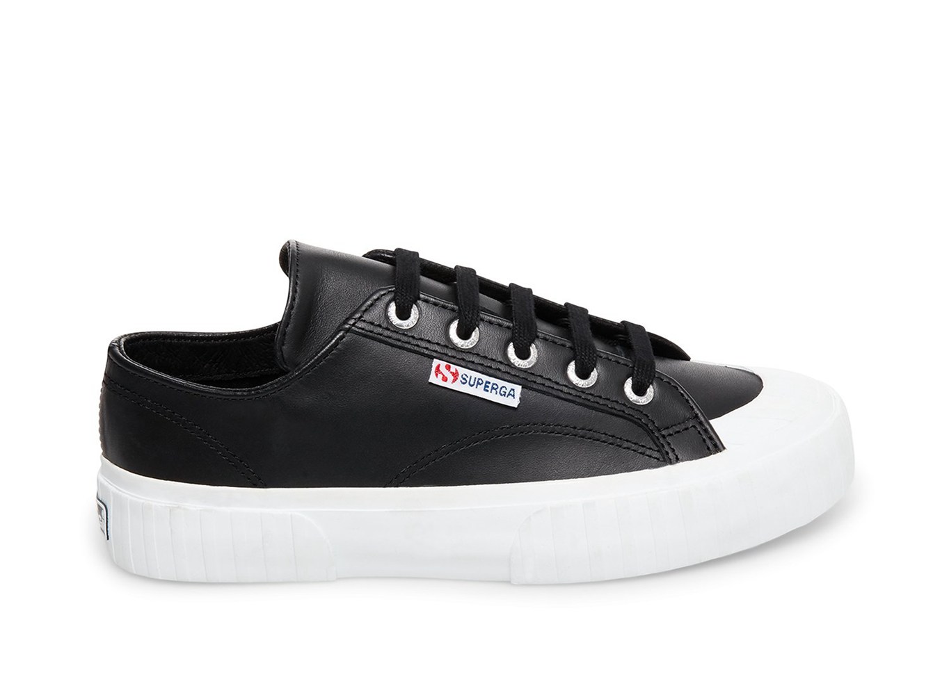 Tenis Feminino Pretas - Superga 2630 Cownappau Couro - EPZBR-7935